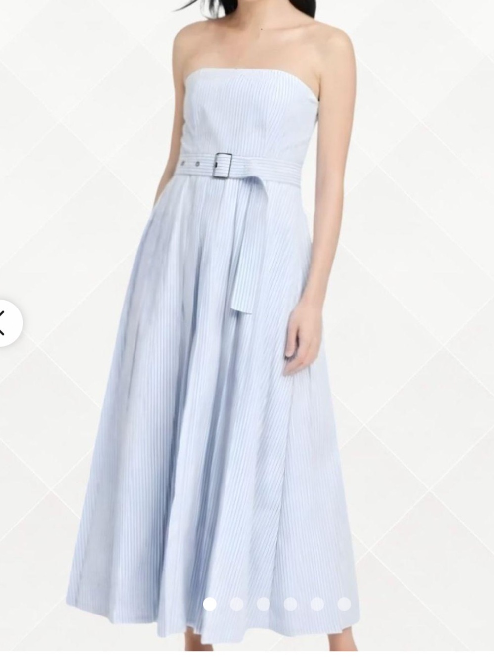 a new day Strapless Light Blue Belted Midi Dress